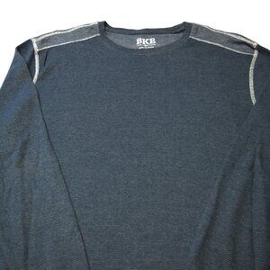 BKE Men's Blue-grey Long Sleeve Tee